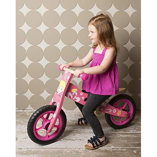  London-kate london-kate Deluxe Wooden BALANCE Running BIKE - No Pedal Push Bike - Girls Training Bike For Toddlers and Kids