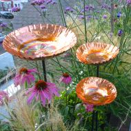 Londongardentrading Set of 3 Copper Chalice Garden Sculptures Special Offer LT046