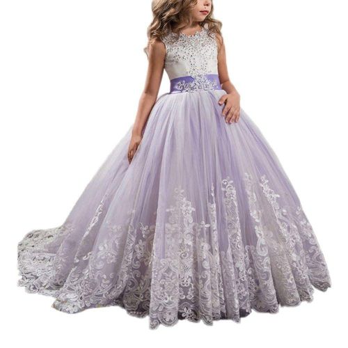  Londony ♥♥ Baby Teens Flower Girls Tutu Dress Princess Lace Dresses Formal Pageant Wedding Costume 5-13 Years