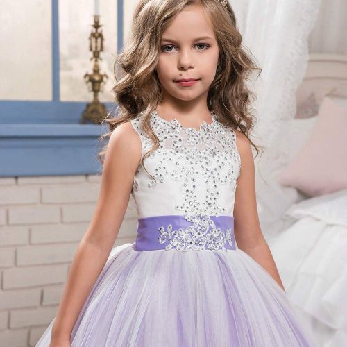  Londony ♥♥ Baby Teens Flower Girls Tutu Dress Princess Lace Dresses Formal Pageant Wedding Costume 5-13 Years