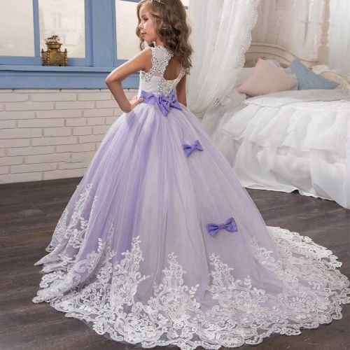  Londony ♥♥ Baby Teens Flower Girls Tutu Dress Princess Lace Dresses Formal Pageant Wedding Costume 5-13 Years