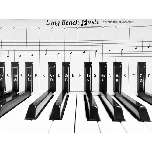  [아마존베스트]Long Beach Music Practice Keyboard & Note Chart for Behind the Piano Keys