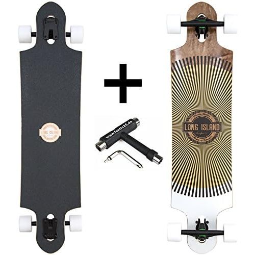  Long Island Longboard Bear Grizzley Achsen (Shine mit weissen Rollen + Skatetool)