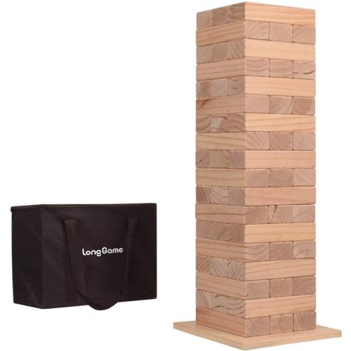  Long game Outdoor Giant Tumbling Tower Games for Kids and Adults Jumbo Wood Stacking Lawn Yard Game with Carry Bag and Board 7 x 2.4 x 1.2 inches