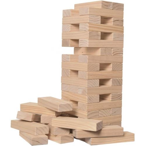  Long game Outdoor Giant Tumbling Tower Games for Kids and Adults Jumbo Wood Stacking Lawn Yard Game with Carry Bag and Board 7 x 2.4 x 1.2 inches