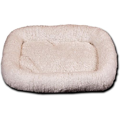  Long Rich HCT ERE-001 Super Soft Sherpa Crate Cushion Dog and Pet Bed, White, By Happycare Textiles