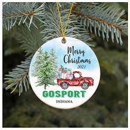 LongRelationship Christmas Ornament 2021 Gosport Indiana Ornaments Decoration Funny Gift Xmas Together First Christmas as a Family Couples Gifts Boyfriend Girlfriend 3 Flat Circle