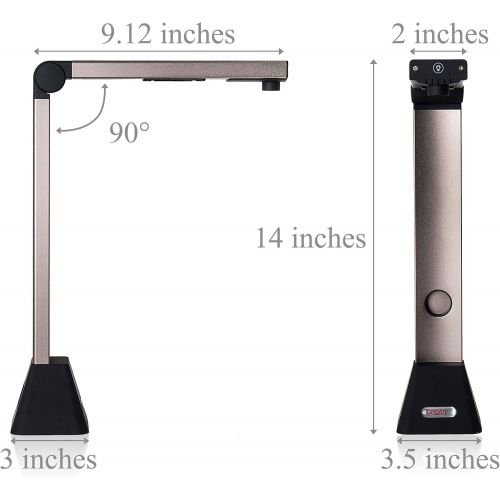  [아마존베스트]Longjoy LV-680 Portable USB Document Camera 8 MP A3/A4 Size Auto Scan Scanner