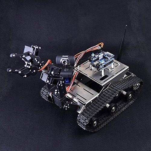  Longruner UNO Project Upgraded Smart Arduino Robot Car Kit with UNO R3 with Manipulator,HD Camera Wireless Upgraded Smart WiFi DS Robot Car kit for Arduino (New Version)