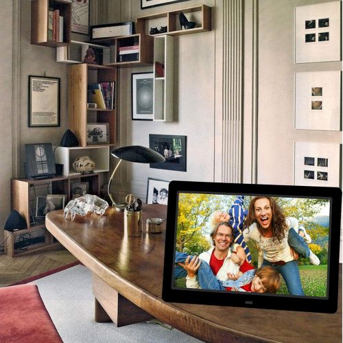  [아마존베스트]LONGSEA Digital Picture Frame Full HD 8 Inch 1280 x 720 IPS High Resolution Photo Music Video Player Electronic Album with Clock Calendar Auto On/Off Timer and Remote Control (Blac