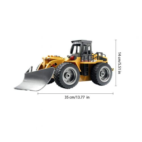  Longshow Remote Control car，RC Truck Alloy Shovel Loader Tractor 2.4G Radio Control 4 Wheel Bulldozer 4WD Front Loader Construction Vehicle Electronic Toys Game Hobby Model...
