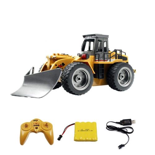  Longshow Remote Control car，RC Truck Alloy Shovel Loader Tractor 2.4G Radio Control 4 Wheel Bulldozer 4WD Front Loader Construction Vehicle Electronic Toys Game Hobby Model...