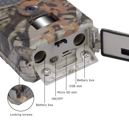  Longsonk Trail Camera, Game Hunting Camera 12MP 1080P HD with 26pcs 940nm No Glow Infrared Night Vision 120° Wide Angle IP66 Waterproof For Security MonitoringWildlife DetectionA