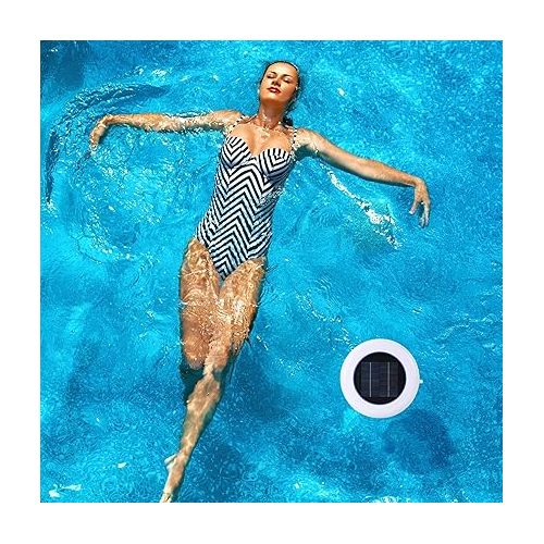  Solar Pool Ionizer Floating Water Cleaner and Purifier Keeps Water Clear, Chlorine Free and Eco-Friendly, Compatible with Fresh and Salt Water Pools