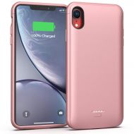 Lonlif Battery Case for iPhone XR, 5000mAh Portable Charging Case Protective Extended Battery Charger Case Compatible with iPhone XR (Rose Gold)