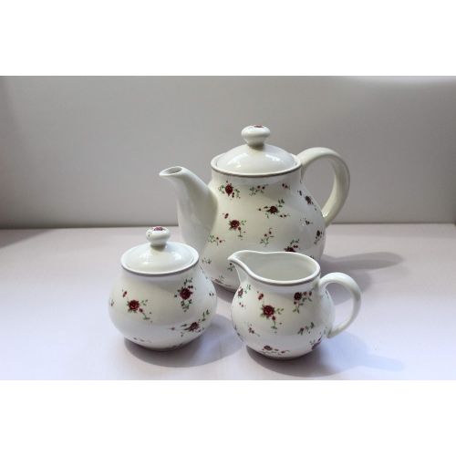  Lonovel Porcelain Teapots with Lids,Vintage Beautiful Rose Design Tea Pot Large Capacity for Afternoon Tea or Coffee,Home and Kitchen Pot Good Gifts,Beige