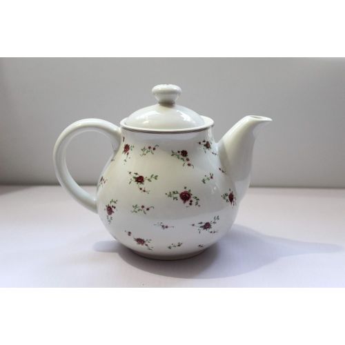  Lonovel Porcelain Teapots with Lids,Vintage Beautiful Rose Design Tea Pot Large Capacity for Afternoon Tea or Coffee,Home and Kitchen Pot Good Gifts,Beige