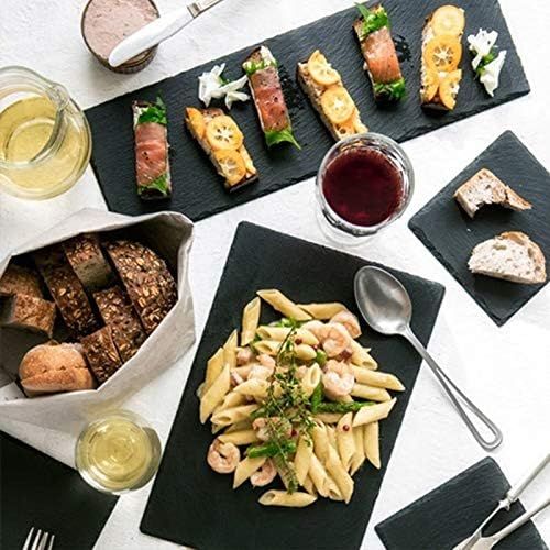  [아마존베스트]Lonovel Slate Cheese Board Natural Slate Cheese Plates for Kitchen Dining,Parties,Entertaining,8x12 Slate Placemats Slate Serving Tray for Cake,Fruit,Biscuit,Meat,Charcuterie Slate