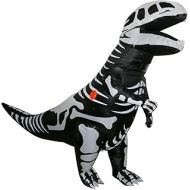 Lontakids Inflatable Dinosaur Costume for Adult Teens, T-Rex Skeleton Dinosaur Blow Up Halloween Fancy Dress (Adult (height 53-62), Skeleton Dinosaur)