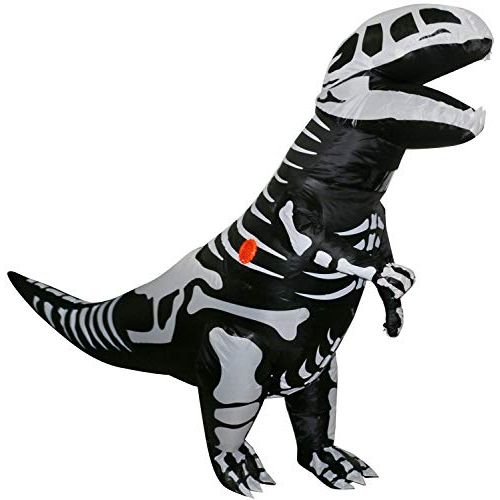  할로윈 용품Lontakids Inflatable Dinosaur Costume for Adult Teens, T-Rex Skeleton Dinosaur Blow Up Halloween Fancy Dress (Adult (height 53-62), Skeleton Dinosaur)