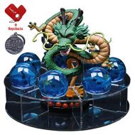 LooQin Dragon Ball Action Shenron Figure with Dragonballs Crystal Ball Set 3.5cm Dragon Ball with Shelf Desk Decoration