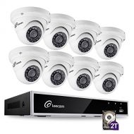 Loocam Home Security Camera System, 8CH 1080p HD-TVI Video DVR Recorder with 2TB HDD and 8X 2MP(1920TVL) Surveillance Dome Cameras, Motion Detection & Email Alert, Intuitive Androi