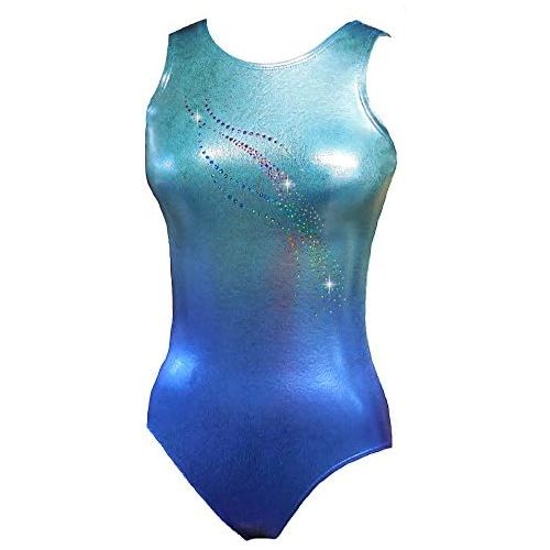  Look-It Activewear Blue and Turquoise Ombre Sparkle Leotard Gymnastics or Dance for girls and women