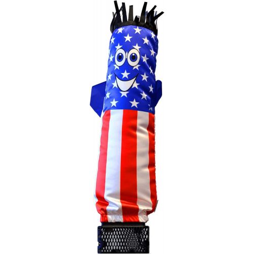  LookOurWay Mini Air Dancers Inflatable Tube Man Set Desktop Size, American Flag