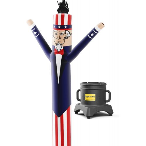  [아마존베스트]LookOurWay Uncle Sam Shaped 10-Feet Tall Air Dancers Inflatable Tube Man Complete Set with 1/2 HP Sky Dancer Blower