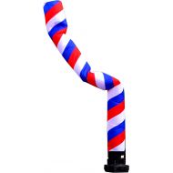 LookOurWay Barber Pole Air Dancers Inflatable Tube Man Complete Set with 1 HP Sky Dancer Blower, 20-Feet, RedWhiteBlue