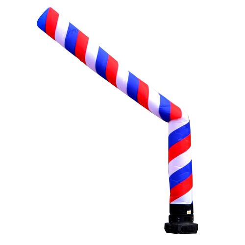  LookOurWay Barber Pole Air Dancers Inflatable Tube Man Complete Set with 1 HP Sky Dancer Blower, 20-Feet, RedWhiteBlue