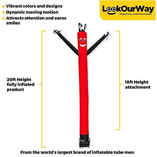  LookOurWay Air Dancers Inflatable Tube Man Attachment, 20-Feet, RedWhiteGreen (No Blower)