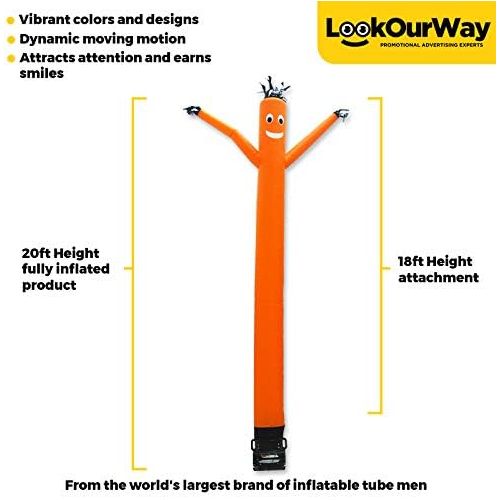  LookOurWay Air Dancers Inflatable Tube Man Attachment, 20-Feet, RedWhiteGreen (No Blower)