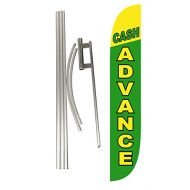 LookOurWay Cash Advance Feather Flag Complete Set with Poles & Ground Spike