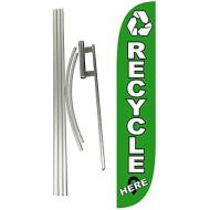 LookOurWay Recycle Here Feather Flag Complete Set with Poles & Ground Spike