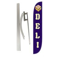 LookOurWay Deli Feather Flag Complete Set with Pole & Ground Spike