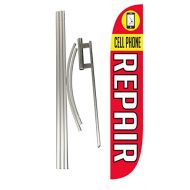 LookOurWay Cell Phone Repair Feather Flag Complete Set with Pole & Ground Spike