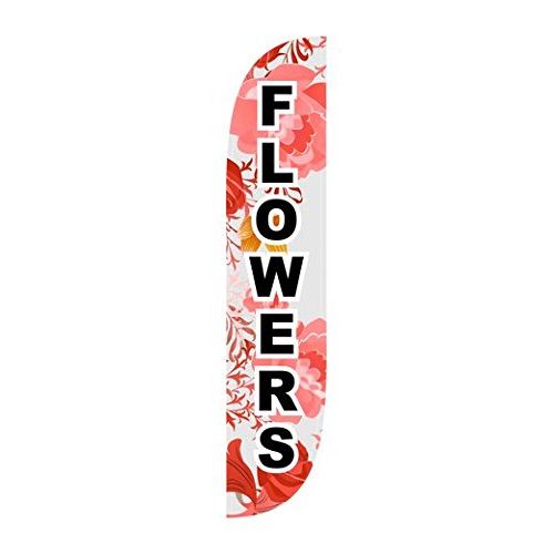  LookOurWay Flowers Feather Flag Complete Set with Pole & Ground Spike