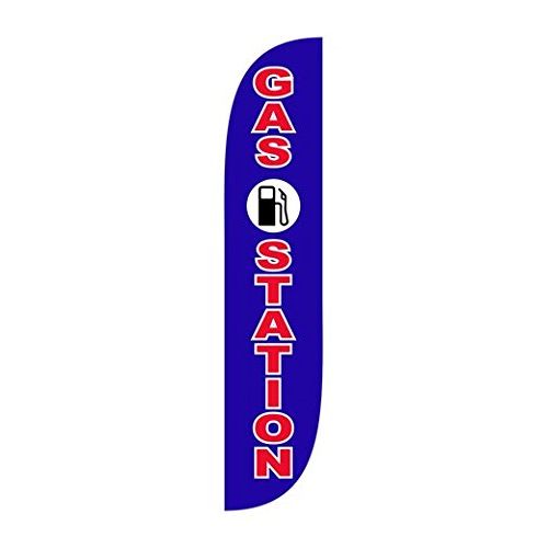  LookOurWay Gas Station Feather Flag Complete Set with Pole & Ground Spike