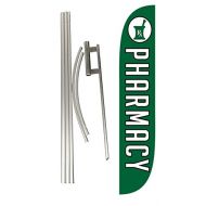 LookOurWay Pharmacy Feather Flag Complete Set with Pole & Ground Spike