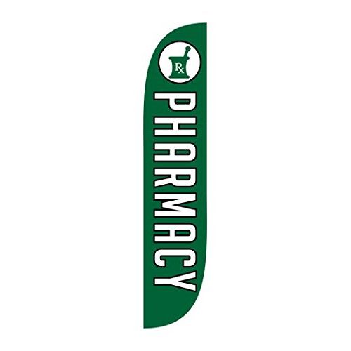  LookOurWay Pharmacy Feather Flag Complete Set with Pole & Ground Spike