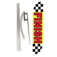 LookOurWay Finish Feather Flag Complete Set with Pole & Ground Spike