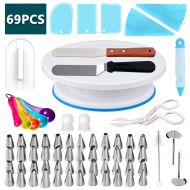 Lookka Cake Decorating Supplies with Cake Turntable, Extended 69pcs Baking Set Includes Piping Bags and Tips Decorating Turntable Other Baking Tools
