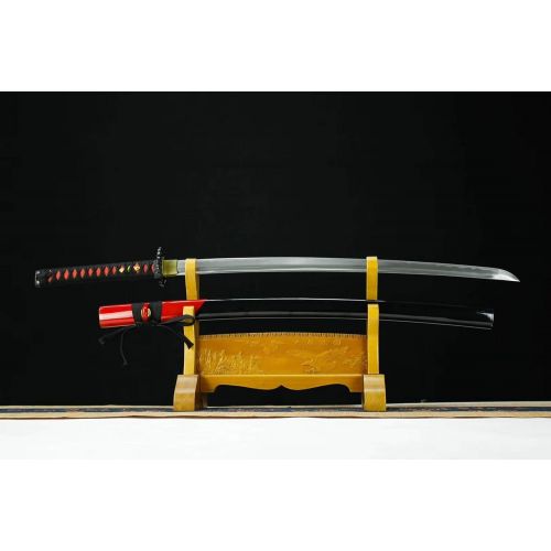  Loong sword Nihontou Katana,Kendo,Handmade(Medium Carbon Steel Blade,Alloy,Solid Wood saya) Full Tang