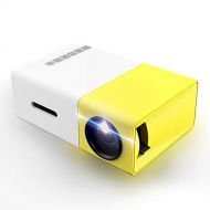 Projector, LoongSon Mini Portable LED Projector, Smartphone Pocket Projector with AV USB SD HDMI for Video/Movie/Game/Home Theater Video Projector (Yellow)