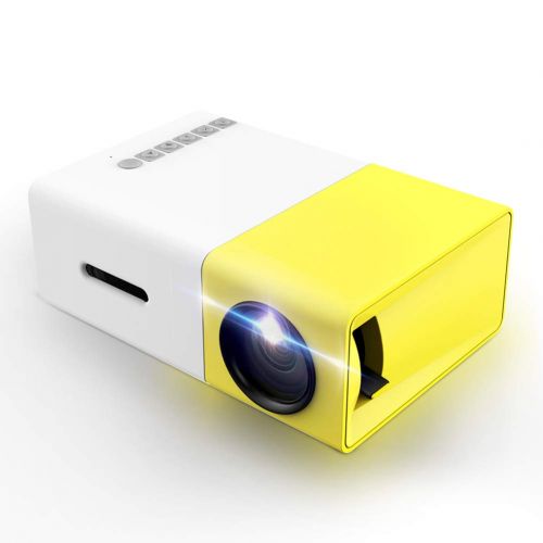  Projector, LoongSon Mini Portable LED Projector, Smartphone Pocket Projector with AV USB SD HDMI for Video/Movie/Game/Home Theater Video Projector (Yellow)