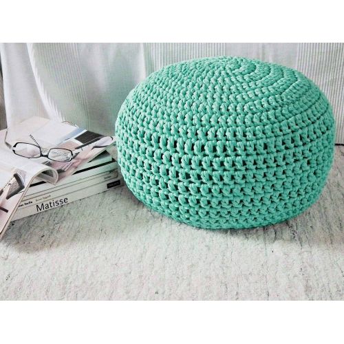  Looping Home Aqua Turquoise Nursery Footstool Pouf Ottoman- Unstuffed Ottoman