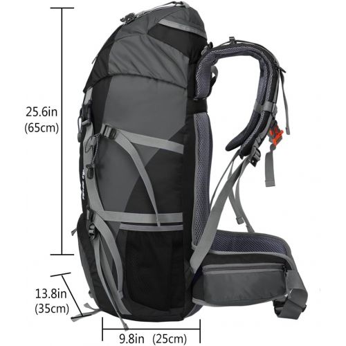  [아마존베스트]Loowoko Hiking Backpack 50L Travel Camping Backpack with Rain Cover