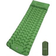 Loowoko Sleeping Pad Camping Mat for Backpacking Gear - Hiking Air Mattress Ultralight Camping Pads with Build-in Inflatable Pump - Upgrade Thickness & Size