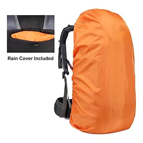  Loowoko Hiking Backpack 50L Travel Camping Backpack with Rain Cover